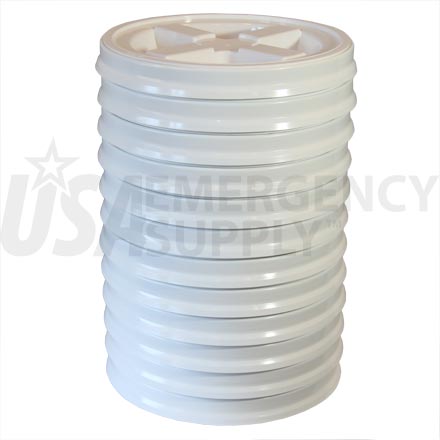 Food Storage Lids - Twister Seal Lid - White - Twelve (12) Pak - 1 case