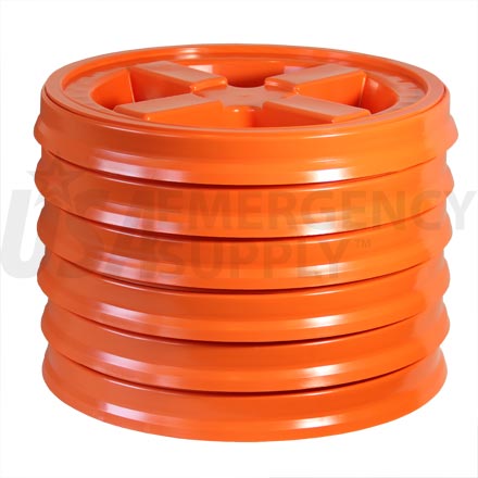 Food Storage Lids - Twister Seal Lid - Orange - Six (6) Pak