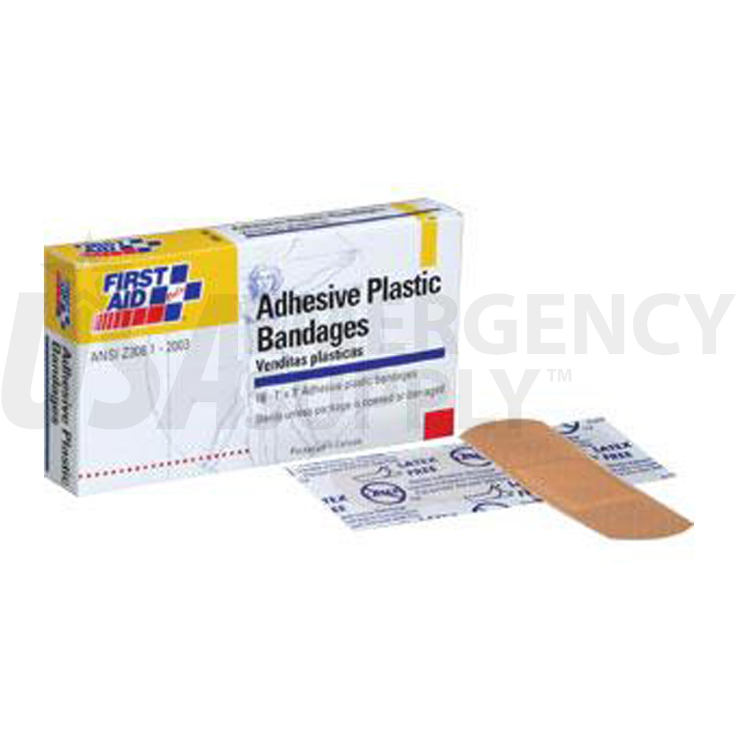 Adhesive Bandage Plastic 1 X 3 16 Per Box USA Emergency Supply