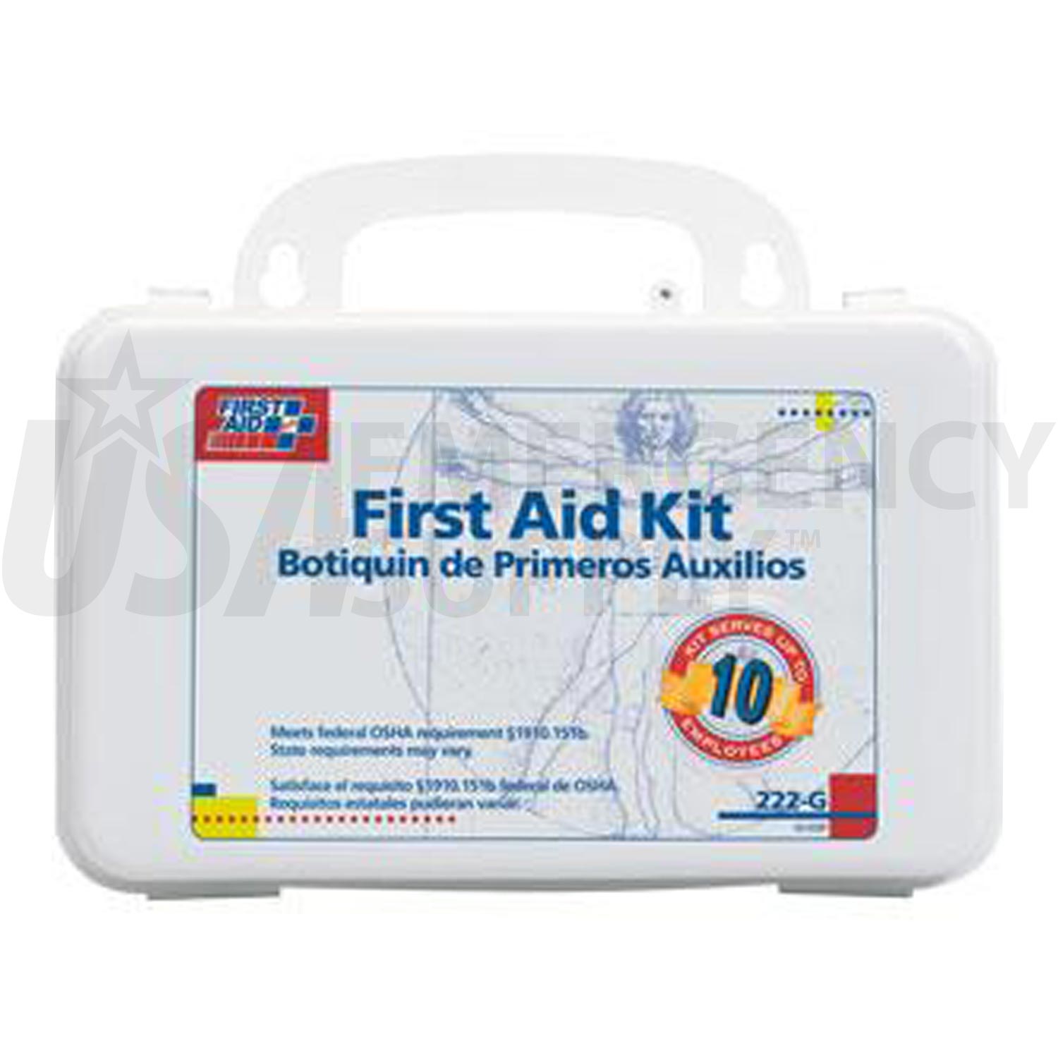 Bulk First Aid Kit 10 Person Plastic With Gasket USA Emergency Supply