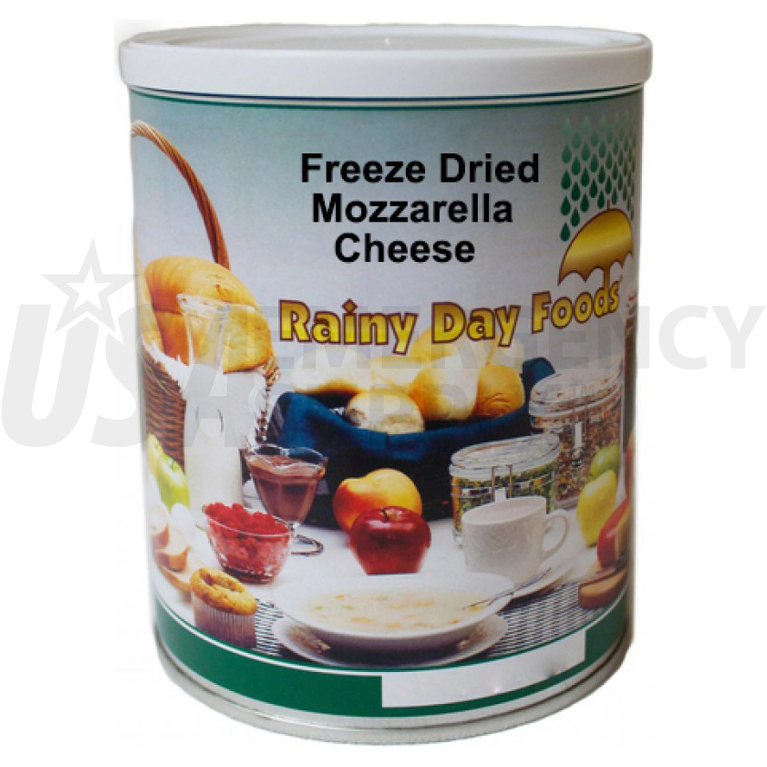 Freeze Dried Mozzarella Cheese Rainy Day Foods Number 2.5 Can USA Emergency Supply