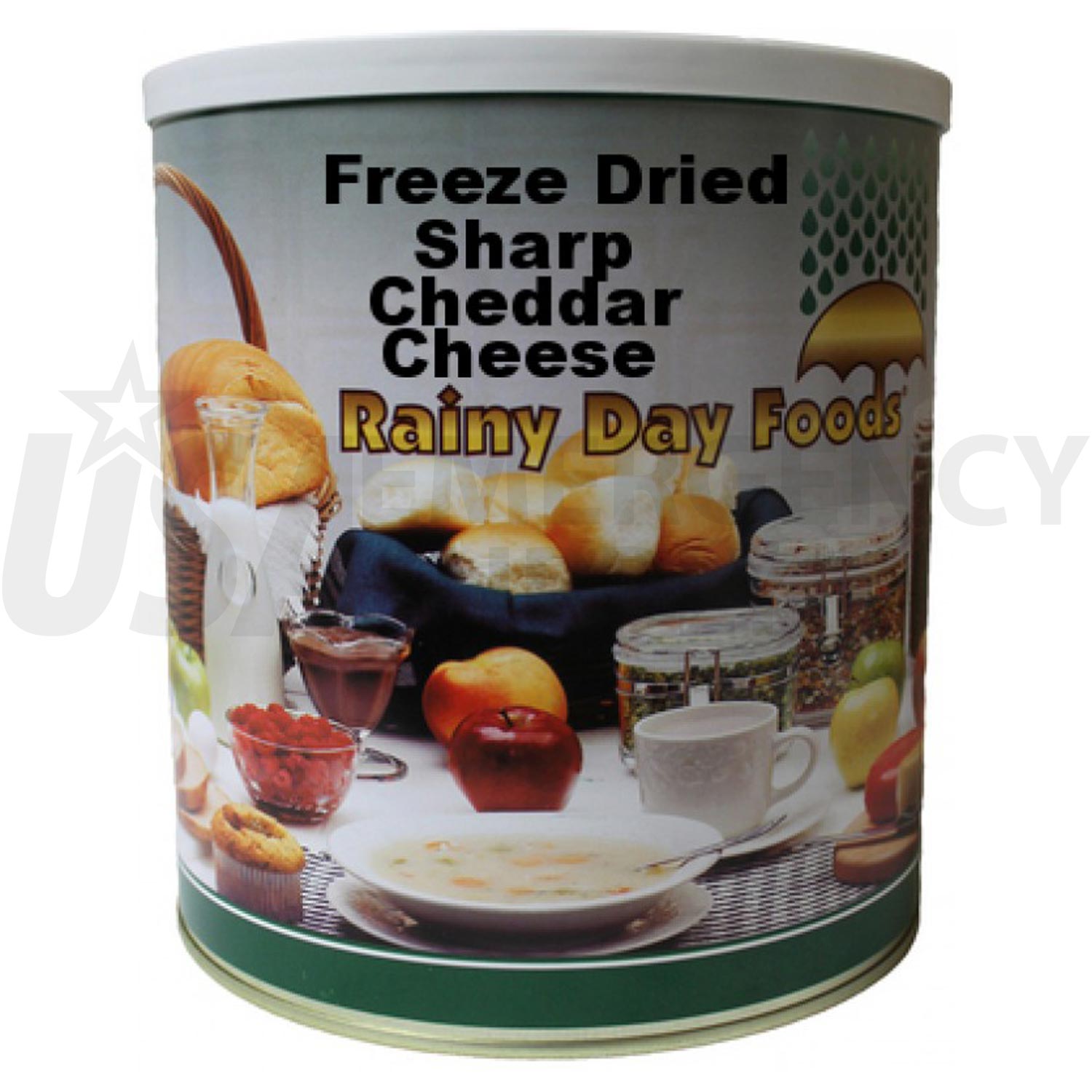 Freeze Dried Sharp Cheddar Rainy Day Foods Number 10 Can USA Emergency Supply