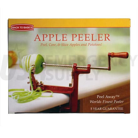 Back to Basics Peelers - Peel Away(tm) Apple Peeler - Red with Table Clamp