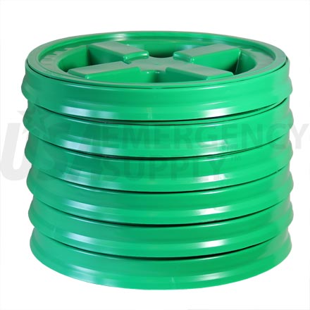 Food Storage Lids - Twister Seal Lid - Green - Six (6) Pak