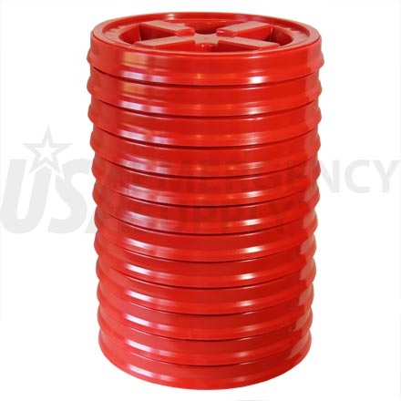 Food Storage Lids - Twister Seal Lid - Red - Twelve (12) Pak - 1 case