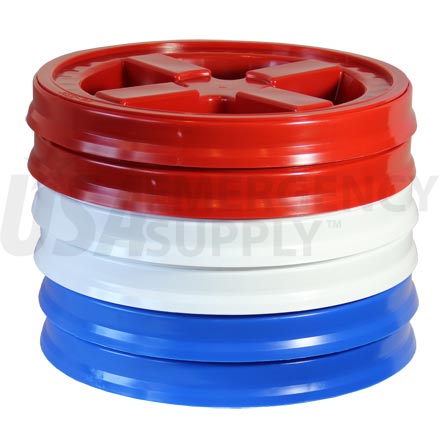 Food Storage Lids - Twister Seal Lid - Red White Blue - Six (6) Pak