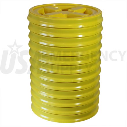 Food Storage Lids - Twister Seal Lid - Yellow - Twelve (12) Pak - 1 case